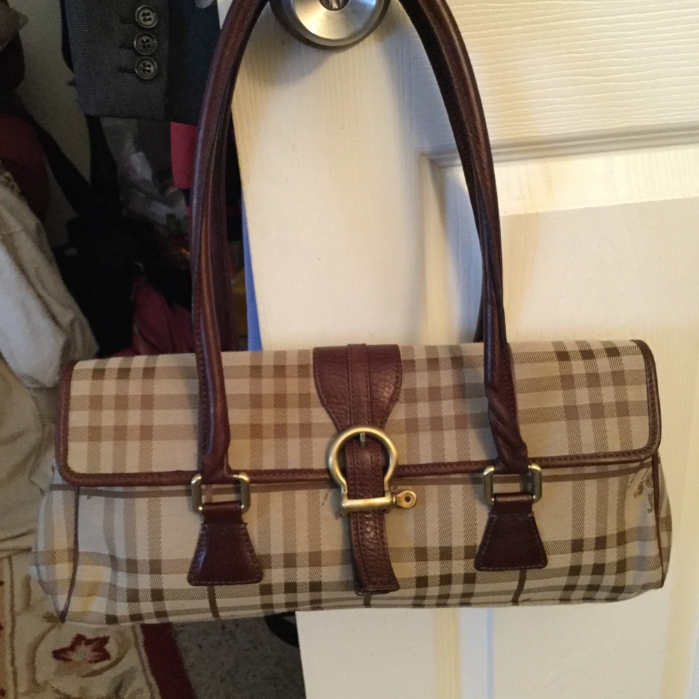 BURBERRY VTG NOVACHECK SATCHEL PURSE RARE, T 05 01